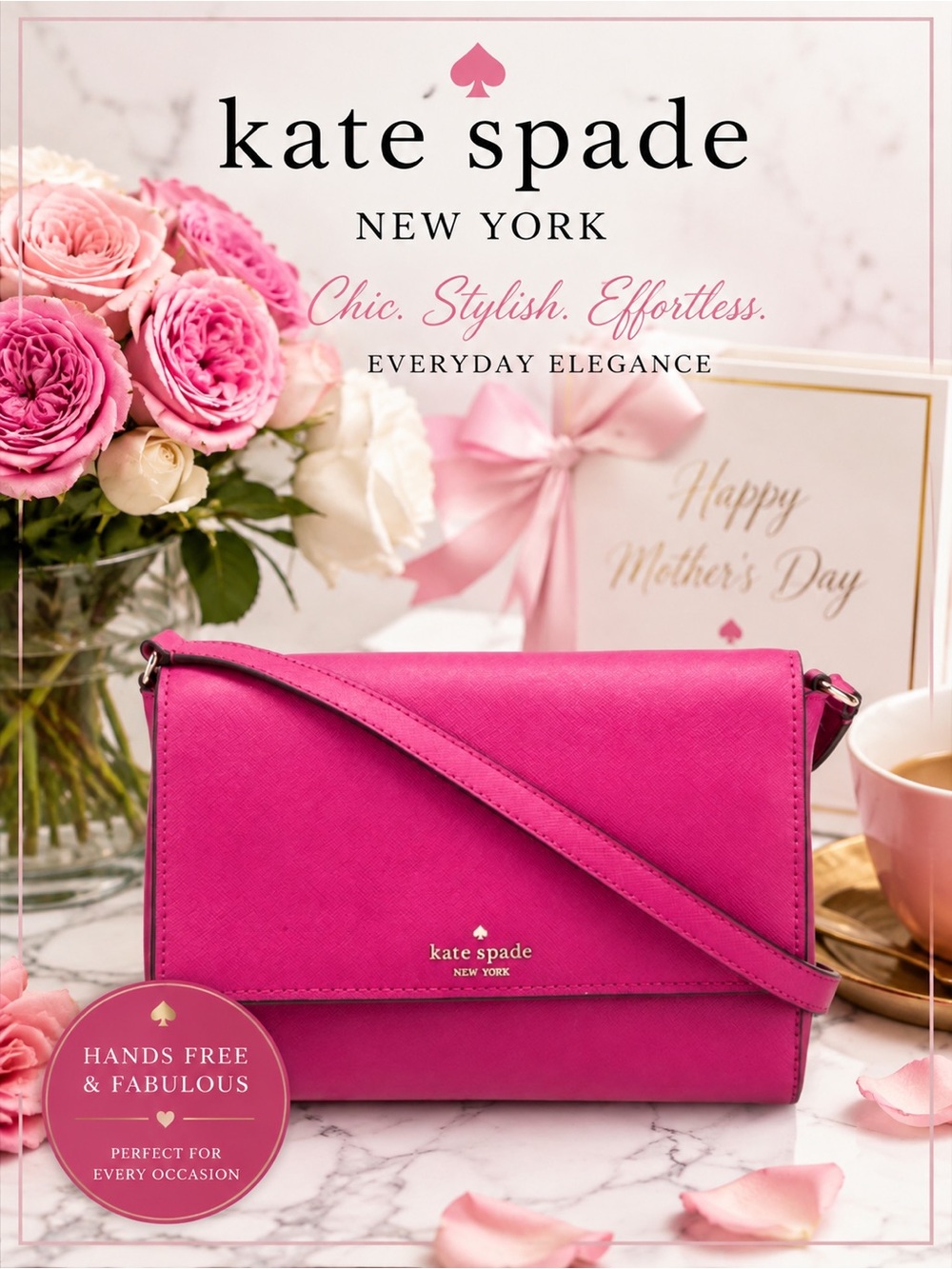 Kate Spade Fuchsia Crossbody Bag or Clutch With Detachable Strap Built-in Wallet